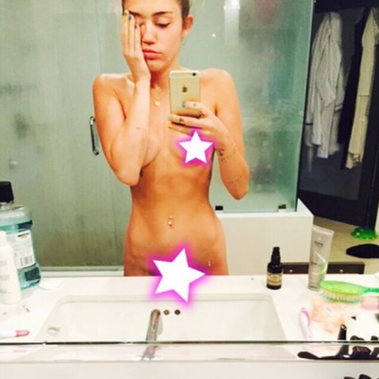 In a naked leaked miley bath cyrus Miley Cyrus